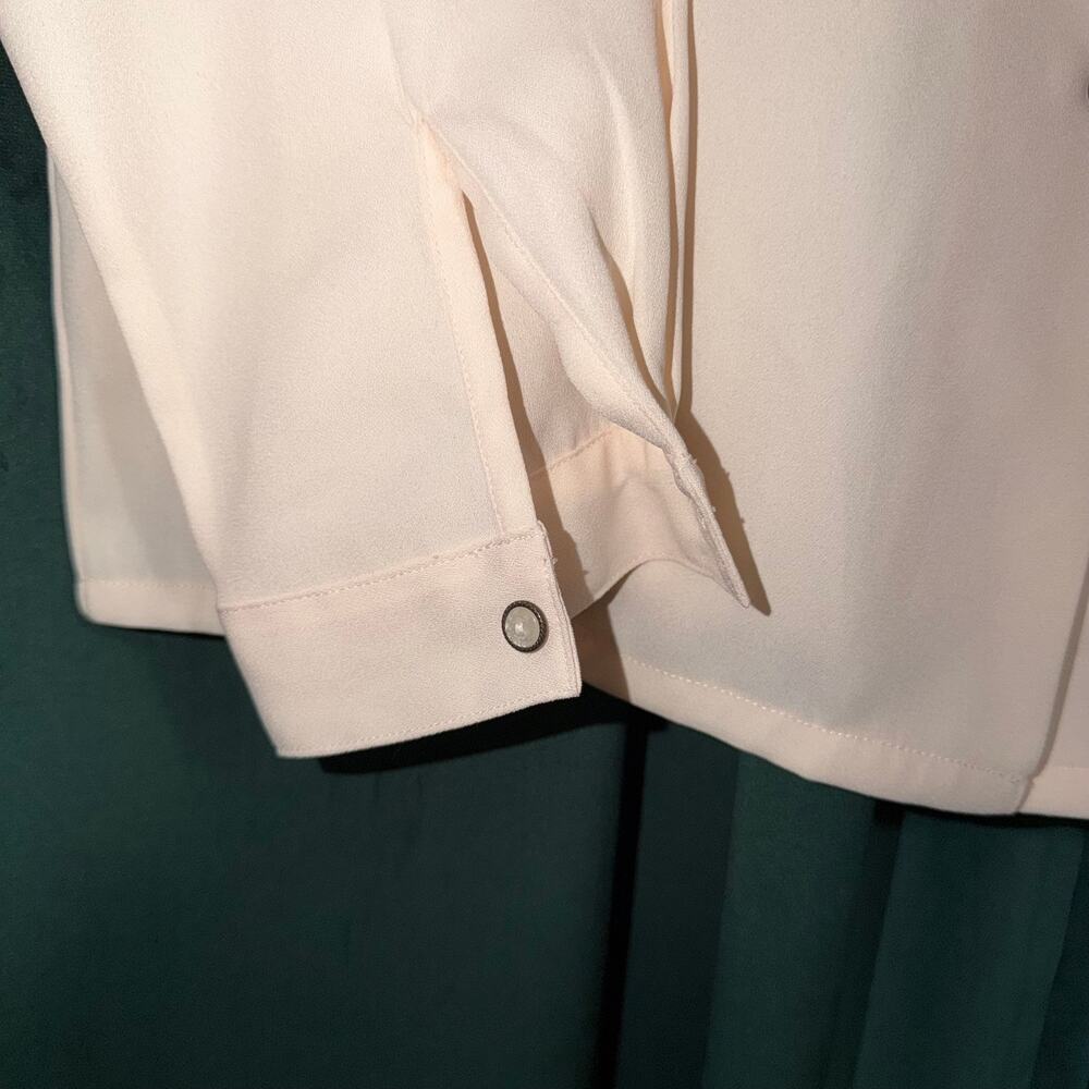 Vintage Koret Embroidered Button Down Blouse Light Pink Size 16 - Picture 4 of 4